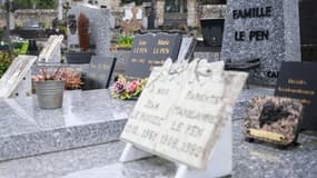 Le caveau de la famille Le Pen dans le cimetière de La Trinité-sur-Mer, dans l'ouest de la France, le 7 janvier 2025