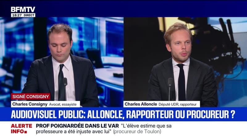 Audiovisuel public et Mediawan: Charles Alloncle explique qu’il “n’accuse pas" le président de la commission d’enquête, mais se "pose des questions”