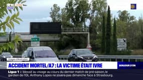 Accident mortel sur l'A7: la victime était ivre et en excès de vitesse