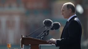 Vladimir Poutine lors de son discours sur la Place Rouge, le 9 mai 2015