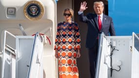 Donald Trump et  Melania Trump lors de leur arrivée en Floride le 20 janvier 2021