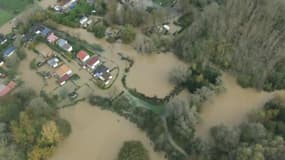 La commune de Blendecques inondée après la crues du 7 novembre 2023.