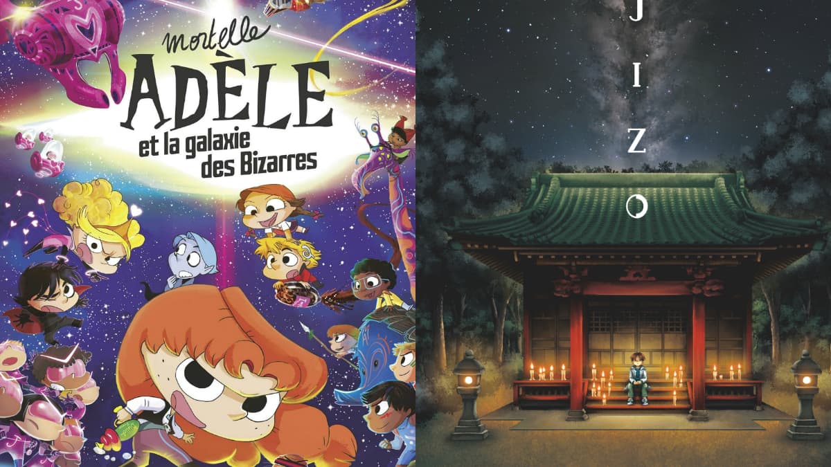 Couvertures des deux nouveaux livres de Mr. Tan, "Mortelle Adèle" et Jizo" Couvertures des deux nouveaux livres de Mr. Tan, "Mortelle Adèle" et Jizo"
