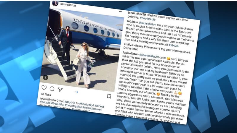 La photo de Louise Linton, et son commentaire, l'ont entraînée dans une vive polémique.