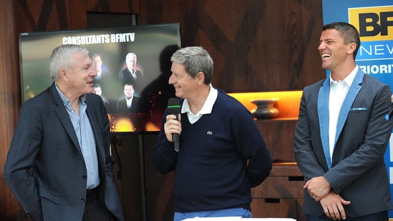 De gauche à droite, Luis Fernandez, Jean-Michel Larqué et Grégory Coupet