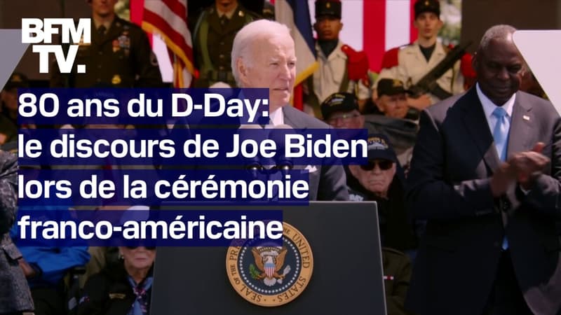 Hommage aux soldats, guerre en Ukraine, démocratie... le discours de Joe Biden lors de la cérémonie franco-américaine du Débarquement