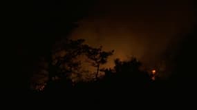 L'incendie à Massegros, en Lozère, dans la nuit du 8 au 9 août 2022.