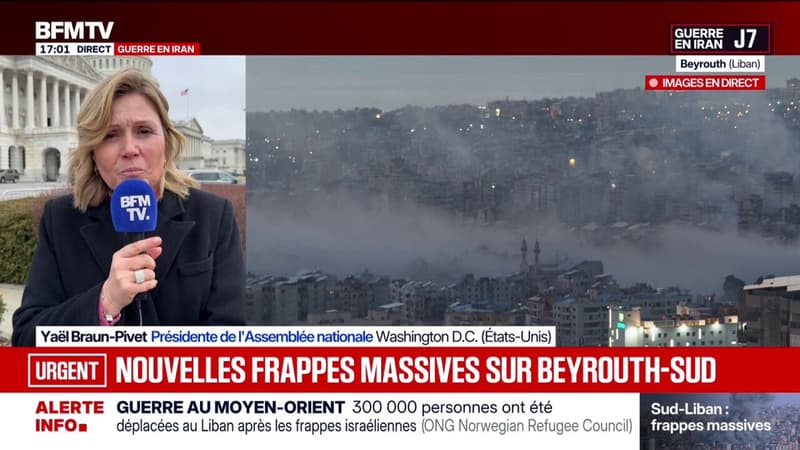 Guerre au Moyen-Orient: "Notre rôle, c'est d'éviter l'escalade, de protéger nos ressortissants et nos intérêts", assure Yaël Braun-Pivet