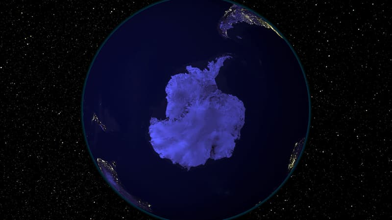 L'Antarctique, vue depuis l'espace.