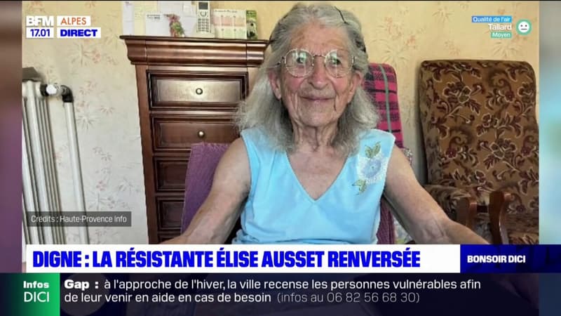 Digne-les-Bains: la résistante Élise Ausset renversée par une voiture
