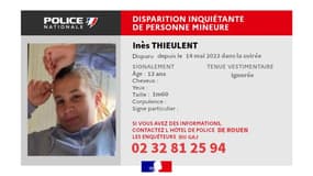 La police nationale de Seine-Maritime lance un appel à témoins pour tenter de retrouver une adolescente de 13 ans