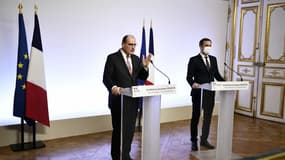 Le Premier ministre Jean Castex et le ministre de la Santé Olivier Véran le 27 décembre 2021.
