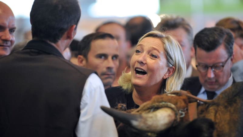 Marine Le Pen au salon de l'élevage, près de Clermont-Ferrand, le 2 octobre 2014.