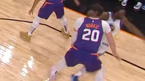 Draymond Green assène un violent coup de poing au visage de Jusuf Nurkic lors du match entre Phoenix et Golden State, le 12 décembre 2023