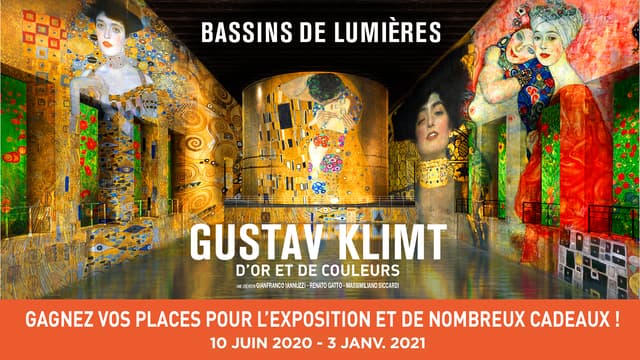 Exposition "Gustav Klimt d'or et de couleurs" aux Bassins de Lumières