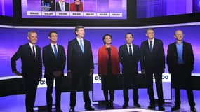 Les candidats de la primaire de la gauche avant le dernier débat, le 19 janvier 2017