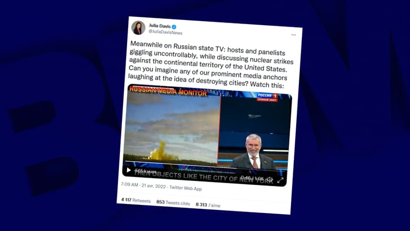 Quand la télévision d'État russe évoque en riant une possible frappe nucléaire sur New York