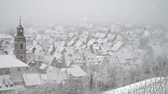 De la neige à Riquewihr (Haut-Rhin), le 14 janvier 2021.