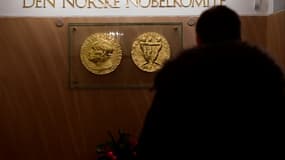 L'entrée de l'Institut Nobel à Oslo, en décembre 2016