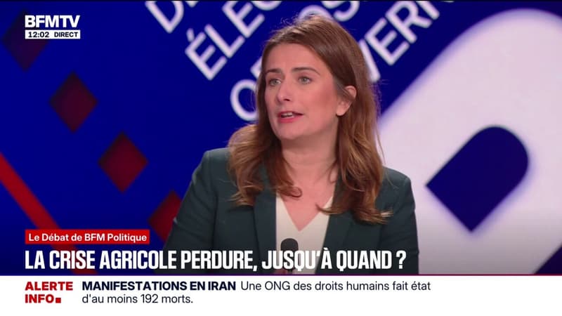 Marine Tondelier (Les Écologistes) estime que "l'agriculture française vit une crise structurelle"