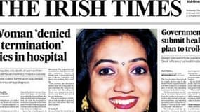 La tragédie de Savita Halappanavar a fait la une du quotidien irlandais
