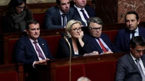 Louis Aliot à la droite de Marine Le Pen à l'Assemblée nationale le 25 octobre 2017.