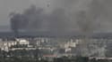 De la fumée à Severodonetsk, le 17 juin 2022