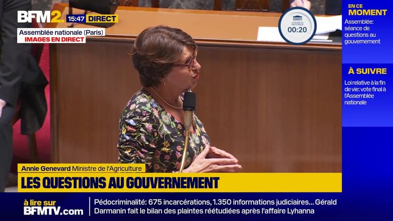 Agriculture/sécheresse: "Nous n'échapperons pas au stockage de l'eau", assure Annie Genevard