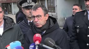 Le ministre de l'Intérieur, Bruno Retailleau, lors de son déplacement à Grenoble le 14 février 2025 