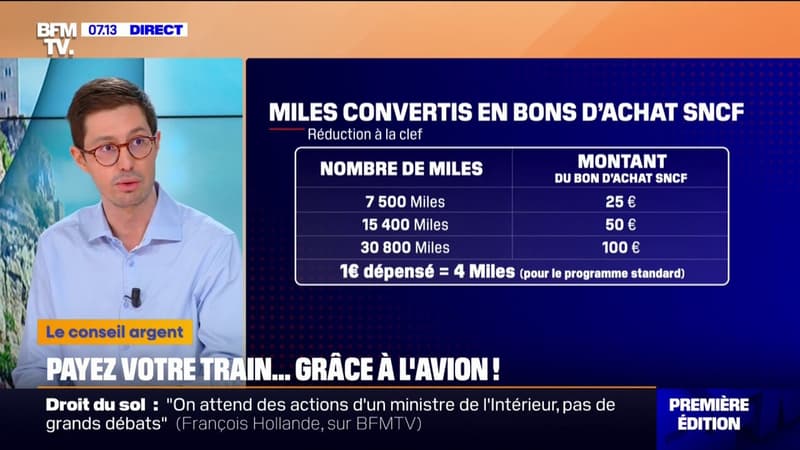 7.500 Miles contre un bon d'achat de 25¬: Il est désormais possible de payer ses billets de train SNCF grâce au programme fidélité d'Air France