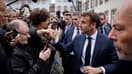 Emmanuel Macron lors de son bain de foule à Sélestat.