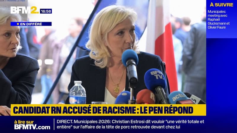 Candidat RN à Gap épinglé pour des vidéos racistes: "Il faut arrêter ce petit jeu", réagit Marine Le Pen