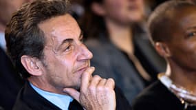 Nicolas Sarkozy lors du meeting de NKM à Paris, le 10 février 2014.