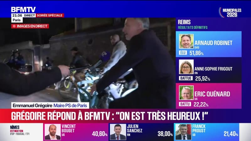 "On est très heureux": Emmanuel Grégoire rejoint la mairie de Paris à vélo