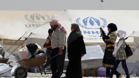 Un camp de réfugiés syriens à Mafraq, en jordanie, près de la frontière syrienne. Francois Hollande a promis dimanche d'amplifier l'aide de la France à la Jordanie, qui fait face à un afflux massif de réfugiés tentant d'échapper à la guerre civile en Syri