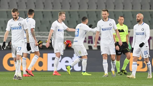 La déception des joueurs de l'Inter face à la Fiorentina
