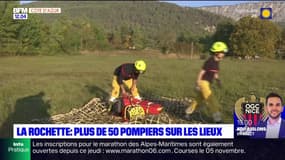 La Rochette: plus de 50 pompiers toujours mobilisés pour un feu d'espace naturel, l'incendie fixé