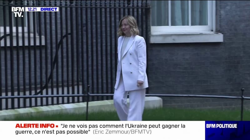 Giorgia Meloni est accueillie au 10 Downing Street par Keir Starmer