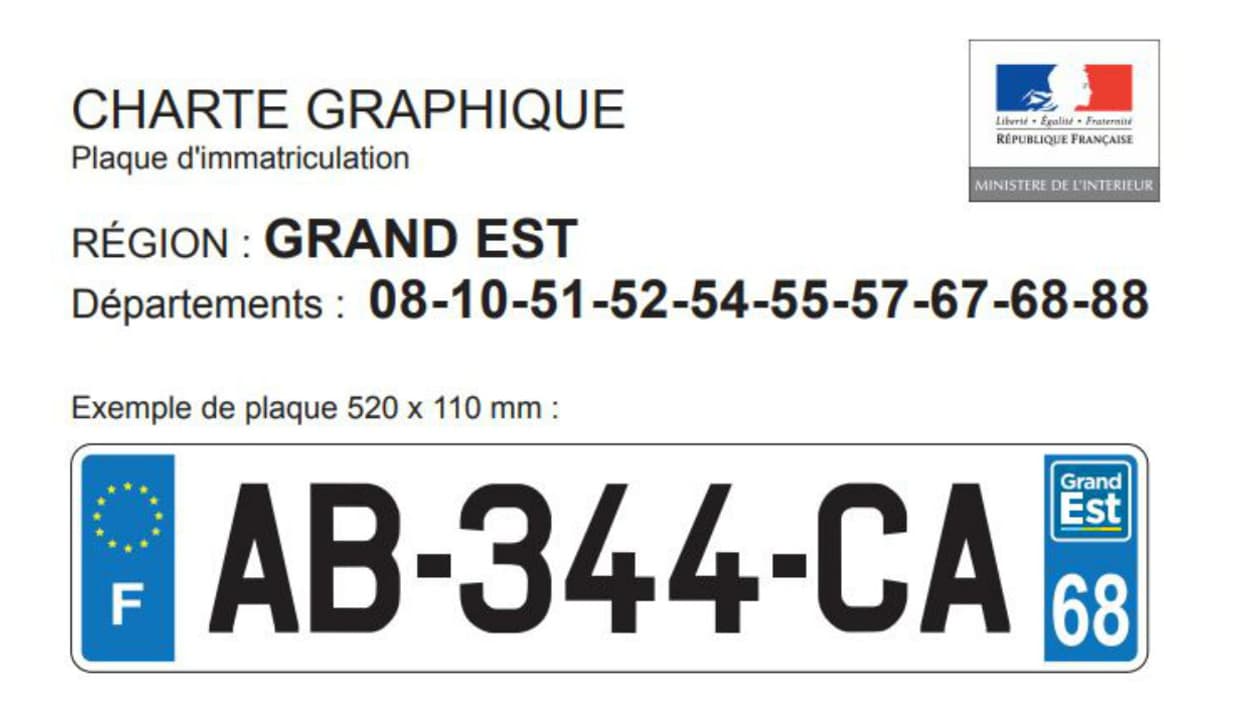 La plaque portant le logo de la nouvelle région Grand Est. La plaque portant le logo de la nouvelle région Grand Est.