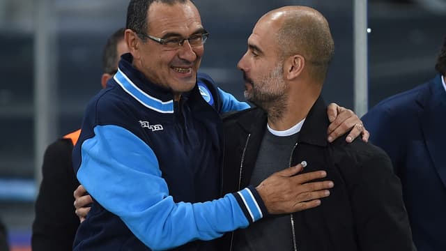 Maurizio Sarri et Pep Guardiola