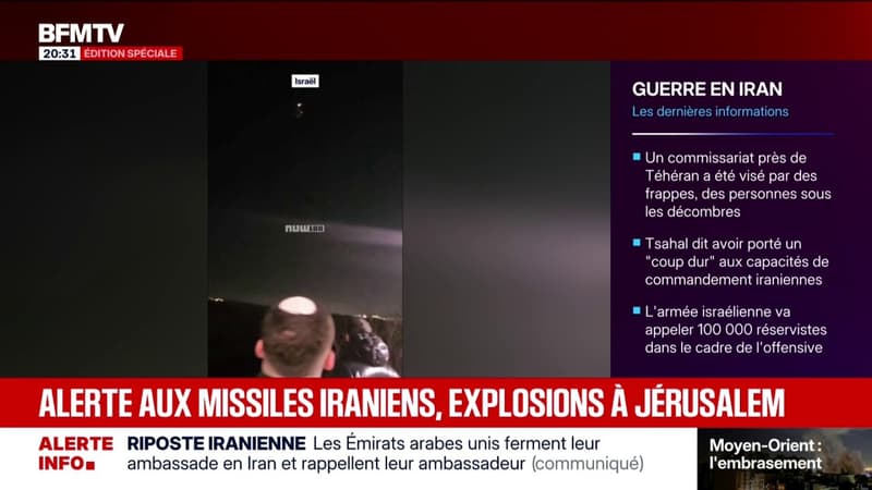 Riposte iranienne: un habitant a filmé un missile traversant le ciel israélien