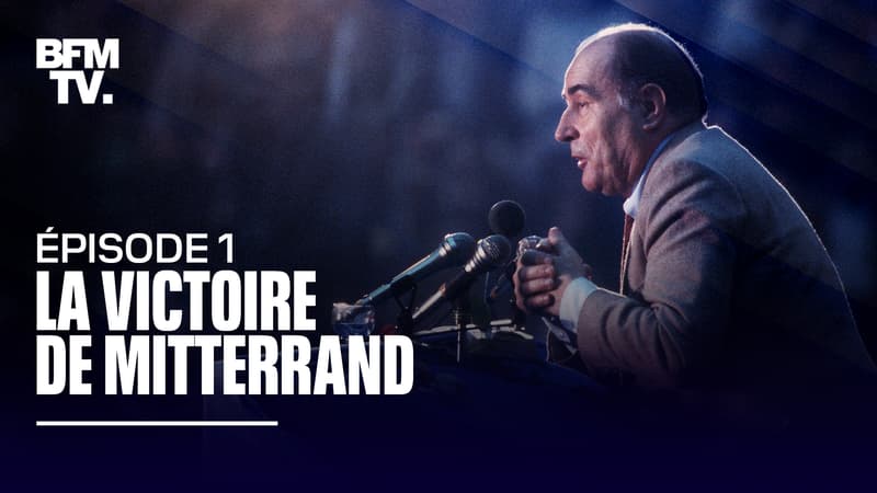 François Mitterrand à la tribune lors d'un meeting à Paris, le 1er avril 1981