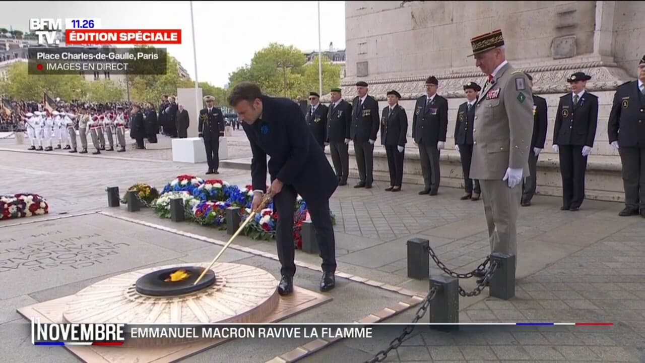 11 Novembre: Emmanuel Macron Ravive La Flamme Du Soldat Inconnu