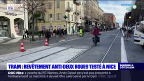 Nice: un revêtement anti-deux-roues sur les voies du tramway