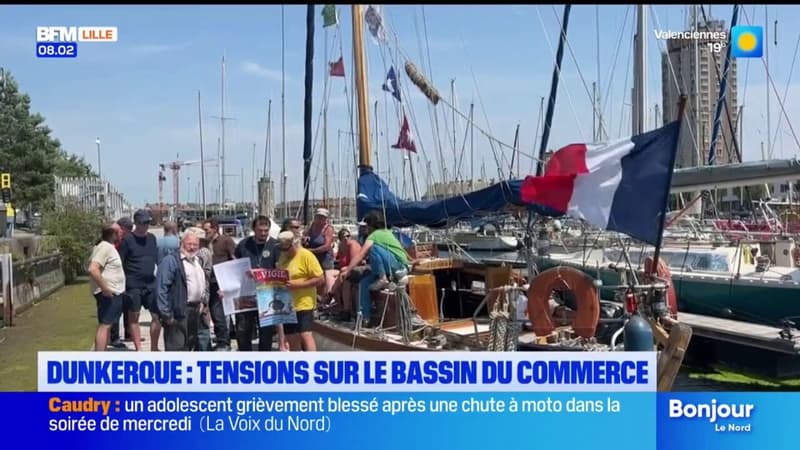 Dunkerque: les plaisanciers du bassin du commerce protestent contre leur possible déménagement