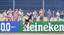 L'un de ces artistes équipés d'un jetpack sur le circuit de Spielberg, le 2 juillet 2023, avant le Grand Prix d'Autriche de Formule 1.