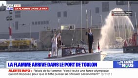 JO 2024: la flamme olympique arrive dans le port de Toulon