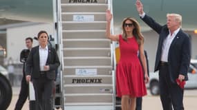 Melania et Donald Trump à son arrivée en Floride.