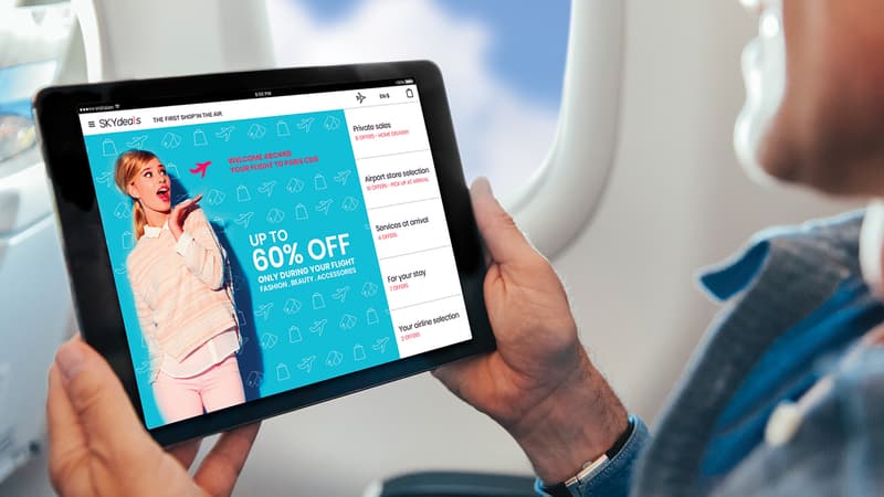 En utilisant le wifi embarqué dans les aéronefs, Skydeals a conçu la première place de marché accessible à bord des avions.