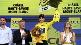 Pauline Ferrand-Prévot sur le podium final du Tour de France féminin, 3 août 2025
